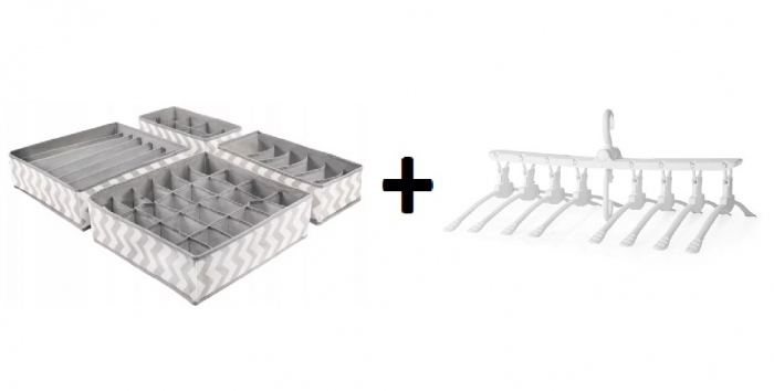 Set Organizator Șosete + Umeraș Multifuncțional, 8 Umerașe [1]