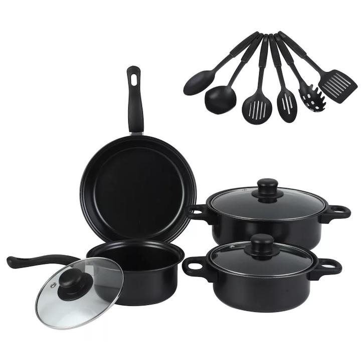 Set premium 13 piese oale și ustensile de bucătărie, antiaderente, sticlă termorezistentă, ideale pentru camping și depozitare ușoară [2]