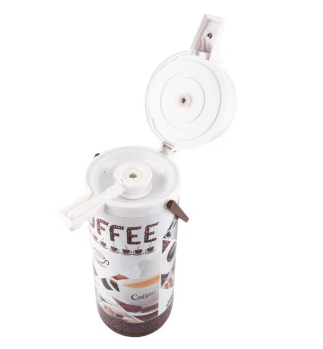 Termos Air-Pot , cu pompa, pereti dubli sticla, 13 cm, 1.9L, alb/maro [2]