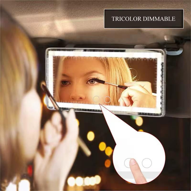 Tetieră cu Oglindă parasolar LED, accesorii auto multifuncționale [3]
