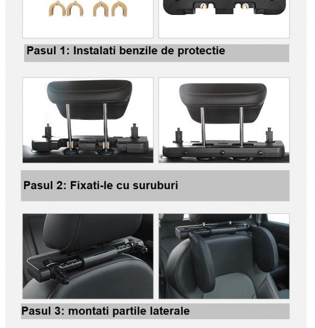 Tetieră cu Oglindă parasolar LED, accesorii auto multifuncționale [5]