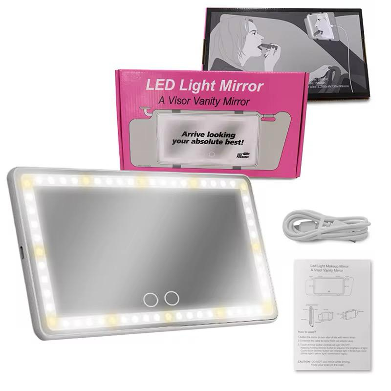 Tetieră cu Oglindă parasolar LED, accesorii auto multifuncționale [2]