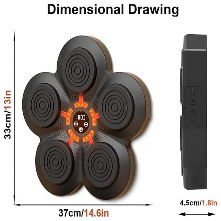 Tinta inteligenta Box, Manusi incluse, Difuzor incorporat, Conexiune Bluetooth, LED Display HD multifunctional, Moduri de antrenament, 33x37x4.5cm, Negru [2]