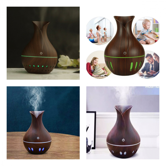 Umidificator difuzor aromaterapie HOP 3, rezervor 100 ml, culoare wenge [1]