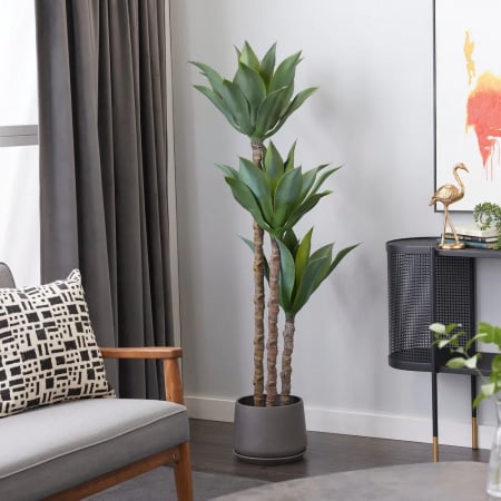 Plante Artificiale - Pom Artificial Agave cu 3 Tulpini, pentru Decor Interior si Exterior, 180cm Verde