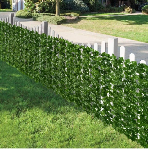 Casa & Gradina - Gard artificial cu frunze Iedera  Verde Densă (860 Frunze), exterior verde deschis, panou gard textil si plastic PE, 300x100 cm, protecție UV, decor interior/exterior