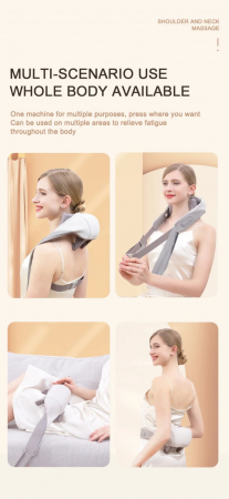 Aparat de Masaj Cervical cu Acumulator, Incalizre, 4 Moduri de Rotatie, pentru Umar, Spate, Incalzire, Masaj Muscular Relaxare, Framantare 5D [4]