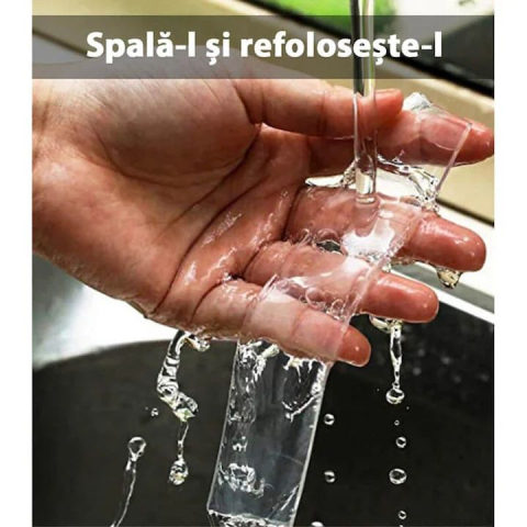 Bandă adezivă siliconică transparentă, rezistentă la apă, reutilizabilă, 3cm x 5m, multifuncțională, 2 buc/set [1]