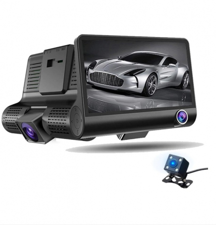 Camera de bord (dubla) DVR 1920 x 1080, 25FPS Full HD 4 inch, senzor G, vedere nocturna, unghi de filmare 170 °, 3 lentile [2]
