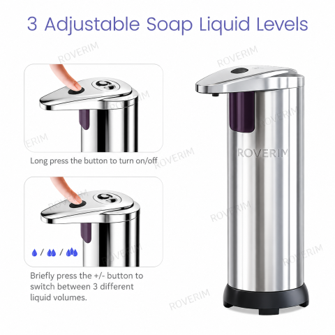 Dozator sapun lichid, cu senzor, inox, 250 ml [4]