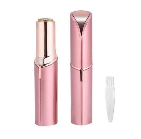 Make-up - Epilator Facial cu Baterie , Aparat Portabil pentru Indepartarea Parului Facial cu LED - Roz Auriu/ Rose Gold