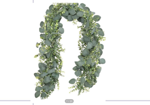 Ghirlanda Artificiala Flori de Eucalipt 175 cm, Decor Plastic pentru Interior și Exterior [2]