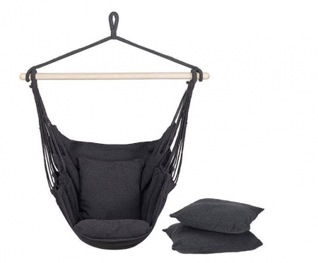 Hamac Stil Brazilian, Suspendat, pentru Interior-Exterior, Bumbac, Instalare Usoara, 130 x 100 cm [1]