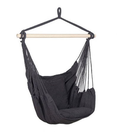 Hamac Stil Brazilian, Suspendat, pentru Interior-Exterior, Bumbac, Instalare Usoara, 130 x 100 cm [2]