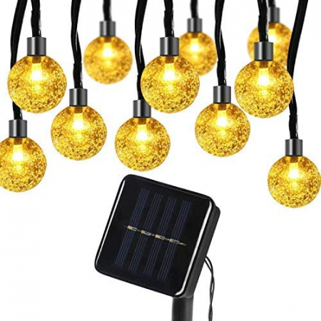 Instalatie Craciun cu Incarcare Solara, Tip Globuri de Cristal, 10 Led-uri,  Alb , Senzor de lumina [3]