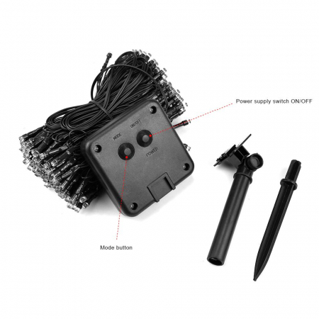 Instalatie cu 40 LED-uri , pentru Exterior, cu Incarcare Solara, Multicolor , 5 m [1]