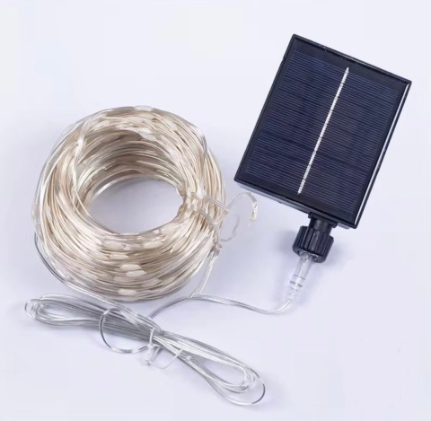 Instalatie cu incarcare solara, alb cald, 500 LED, pentru exterior [3]