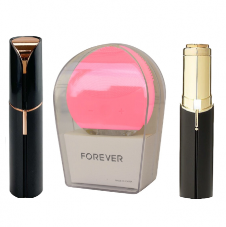 Make-up - Kit Ingrijire a Tenului, Dispozitiv tip Foreo Luna + Epilator Facial