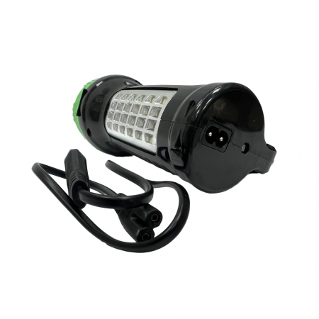 Lanterna 2x LED cu Acumulator, Reincarcabila, 10W, Neagra cu Verde, Autonomie 4 Ore [2]