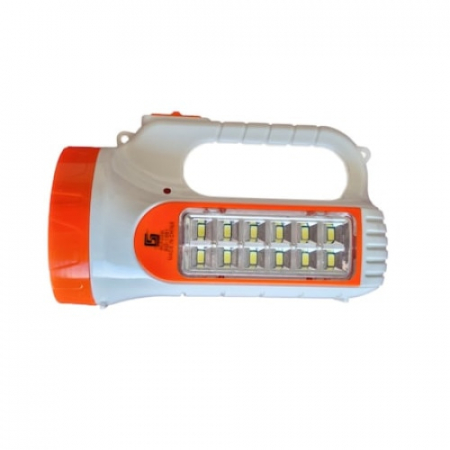 Lanterna de Mana cu LED , 2 Surse de Lumina, LED 2 W , Baterie Reincarcabila, Alb/Portocaliu 16x9 cm [2]
