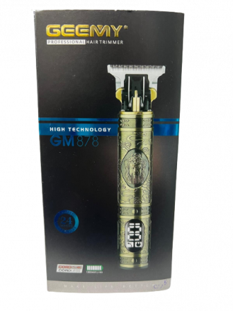 Masina Profesionala de Tuns Barba Si Contur Geemy, cu Afisaj Electronic - Incarcare USB, Lama Titan, Auriu [8]