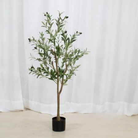 Plante Artificiale - Maslin Artificial in Ghiveci, 120cm, Aspect Natural, Material PE Premium, Pentru Interior si Exterior, Masline Negre