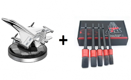Accesorii Auto - Odorizant Auto cu Încărcare Solară AVION + Set 5 Perii Auto