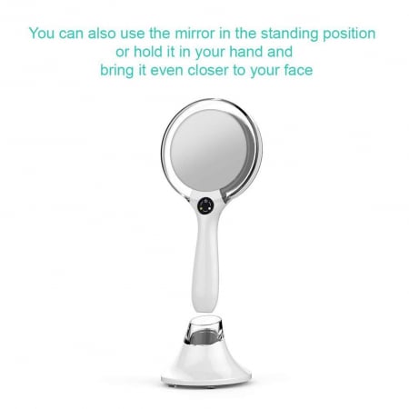 Oglinda Cosmetica cu 2 Tipuri de Lumina LED,Incarcare Wireless [4]