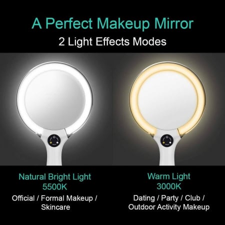 Oglinda Cosmetica cu 2 Tipuri de Lumina LED,Incarcare Wireless [1]