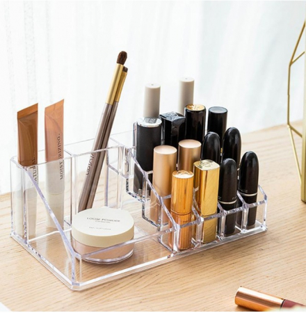 Organizator pentru Machiaje si Produse Cosmetice cu 16 Compartimente, Transparent [2]