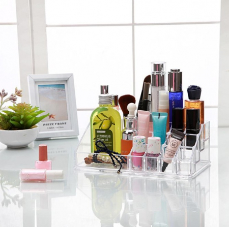 Organizator pentru Machiaje si Produse Cosmetice cu 16 Compartimente, Transparent [6]