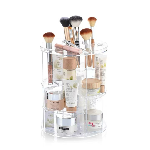 Produse de ingrijire si Igiena personala - Organizator pentru produse cosmetice, ideal pentru depozitarea articolelor de make-up, sistem rotativ 360 °, 7 niveluri reglabile, transparent, practic, functional si robust, 23 x 30 cm
