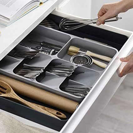 Organizator tacamuri extensibil pentru sertar multifunctional, reglabil si durabil, dimensiune max 56cm [4]