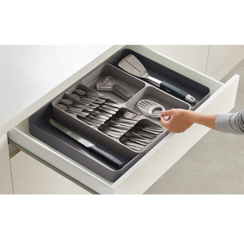 Articole Bucatarie - Organizator tacamuri extensibil pentru sertar multifunctional, reglabil si durabil, dimensiune max 56cm