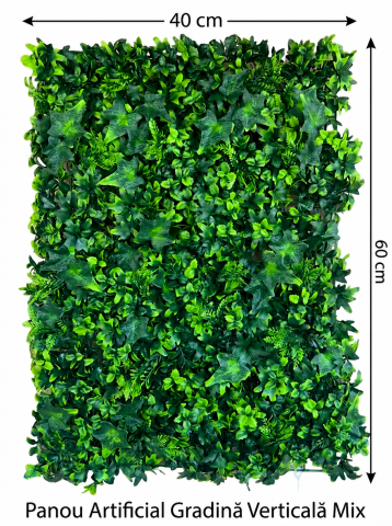 Plante Artificiale - Panou Viu Artificial cu Frunze Verzi – Grădină Verticală 40x60 cm