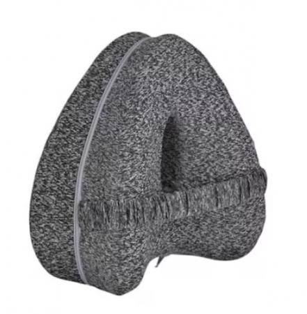 Ingrijire Personala - Perna ortopedica ergonomica , spuma de memorie, poliester, pentru genunchi si picioare, marime universala, 25X25X15cm, Gri