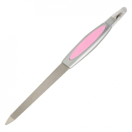 Manichiura - Pedichiura - Pila 2 in 1 pentru Unghii cu Chiureta pentru Cuticule , Roz - Mov , 17 cm , 100/180 , Nail Hope