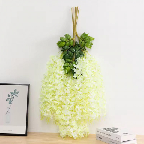 Planta artificiala palmier 180 cm + Set 12 bucati planta artificiala curgatoare culoare alb [1]
