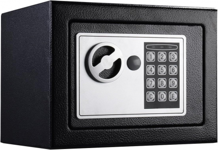 Seif din otel cu inchidere electronica si cheie 170x230x170mm, gri [5]