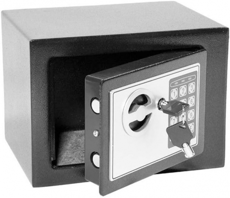 Dormitor/Living - Seif din otel cu inchidere electronica si cheie 170x230x170mm, gri