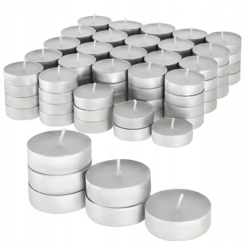 Consumabile Birou - Set 100 lumânări tip pastilă, fără miros, alb, timp de ardere 3 ore