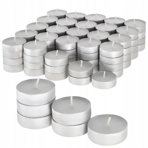 Set 100 lumânări tip pastilă, fără miros, alb, timp de ardere 3 ore [2]