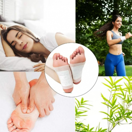 Set 100 Plasturi KINOKI, pentru Detoxifierea Organismului, cu Turmalina, Vitamina C, E si Uleiuri Rafinate [1]