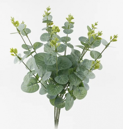 Set 20 ramuri artificiale de eucalipt , plastic, verde inchis [1]
