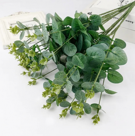 Plante Artificiale - Set 20 ramuri artificiale de eucalipt , plastic, verde inchis