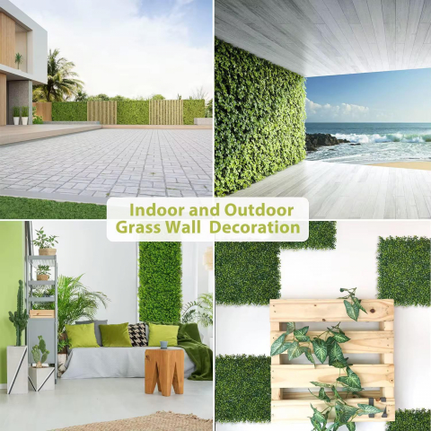 Set 4x Perete verde artificial 60x40 cm, decor natural pentru interior si exterior [2]