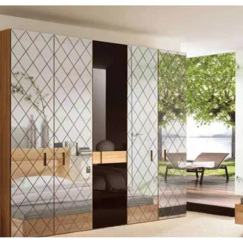 Set 58 Oglinzi Acrilice Autoadezive Luxer , Model Romb, 100x100 cm, 1m², Decor Modern pentru Pereți [3]