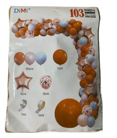 Pachete Avantajoase - Set Baloane 103 buc RoveRim, Potocaliu, Roz si Albastru, Diferite Dimensiuni, Pentru Diferite Petreceri