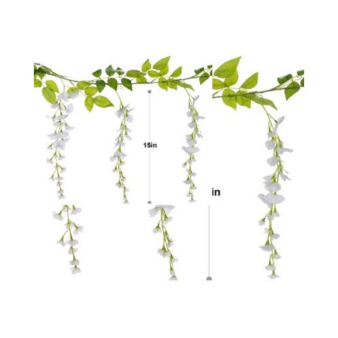 Set Gard Paravan Viu cu Frunze Artificiale, Dimensiune 300cm x 100 cm si Ghirlanda de vita de vie cu flori artificiale [1]