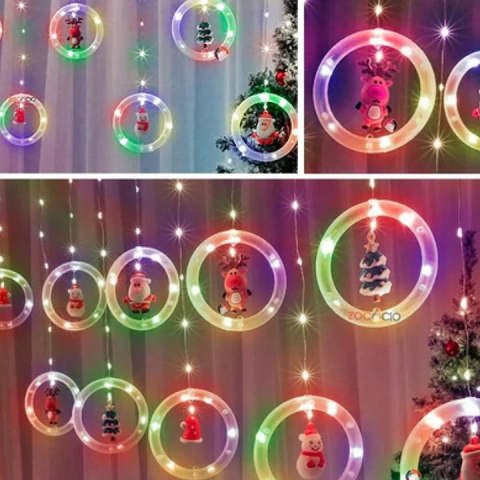 Set instalatie Craciun interconectabila cu 10 inele multicolore si 10 decoratiuni pentru sarbatori [1]